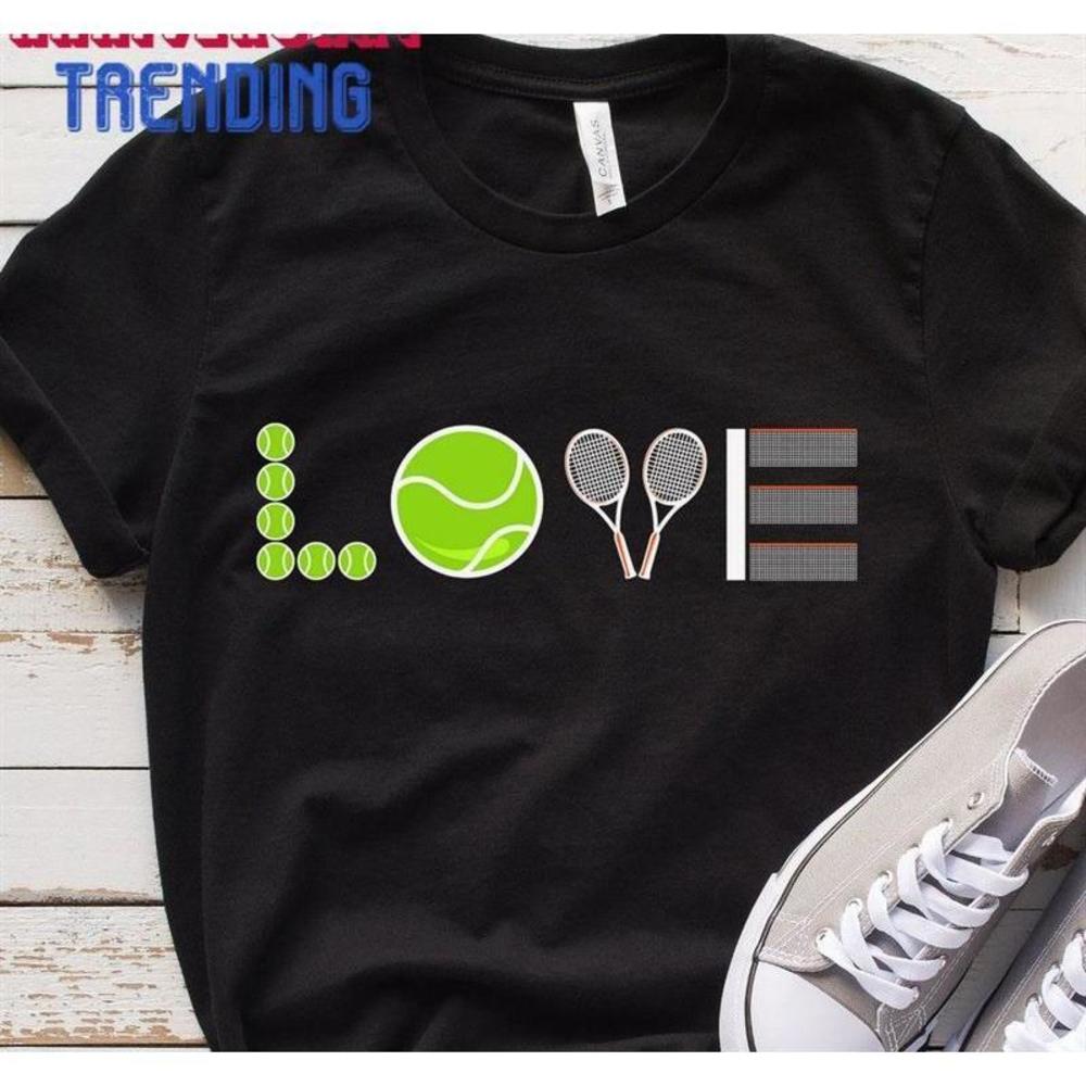 Love Tennis Shirt Valentines Day Gift For Him Sports Mom Unisex